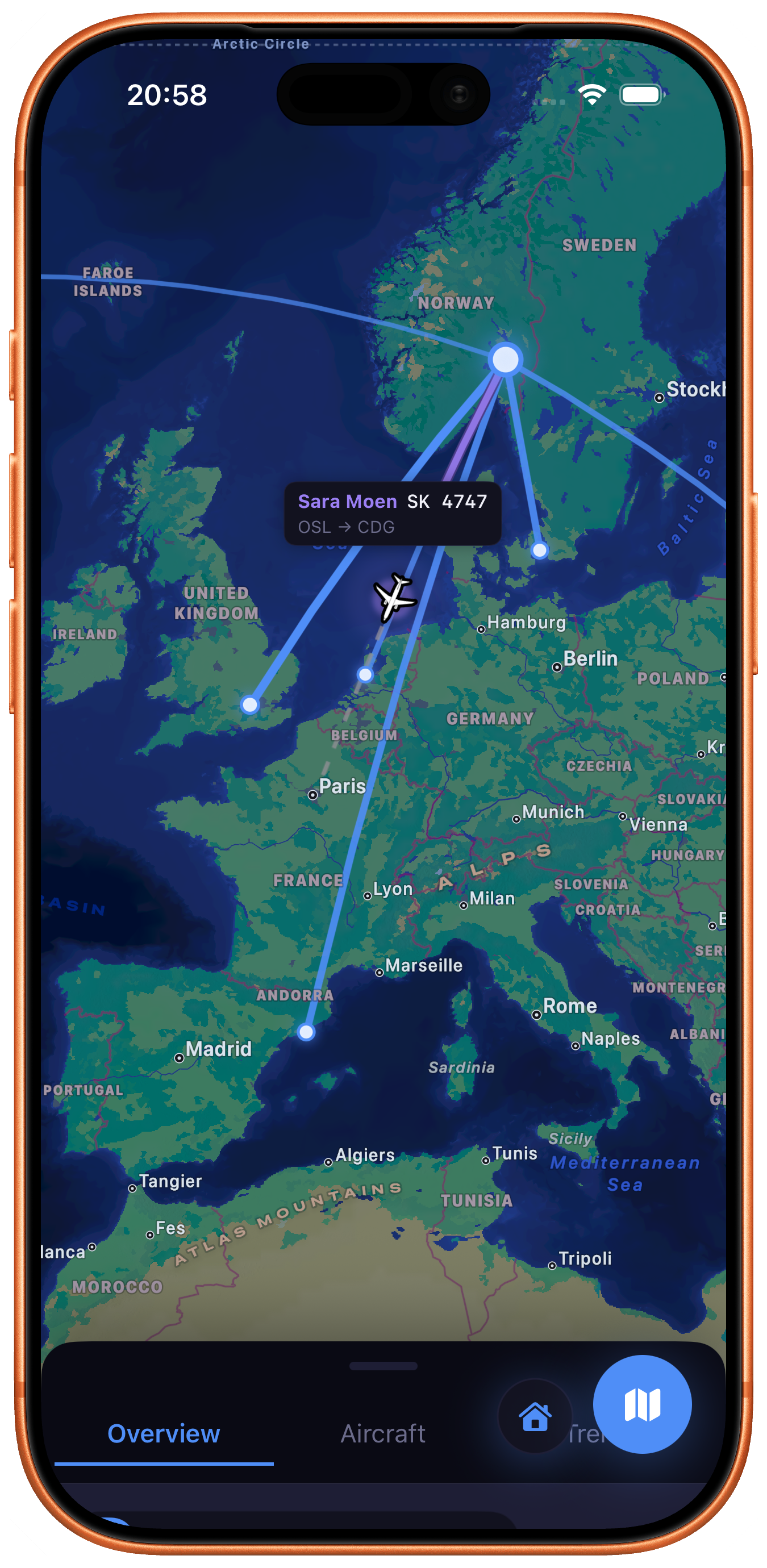 Windshear live flight map